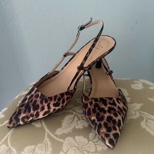 A New Day Leopard Print Slingback Heels – Pointed Toe